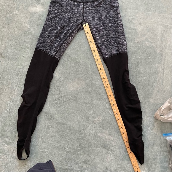Lululemon Leggings Wunder Under Stirrup Ruched High Rise Black Gray Size… - Picture 4 of 9